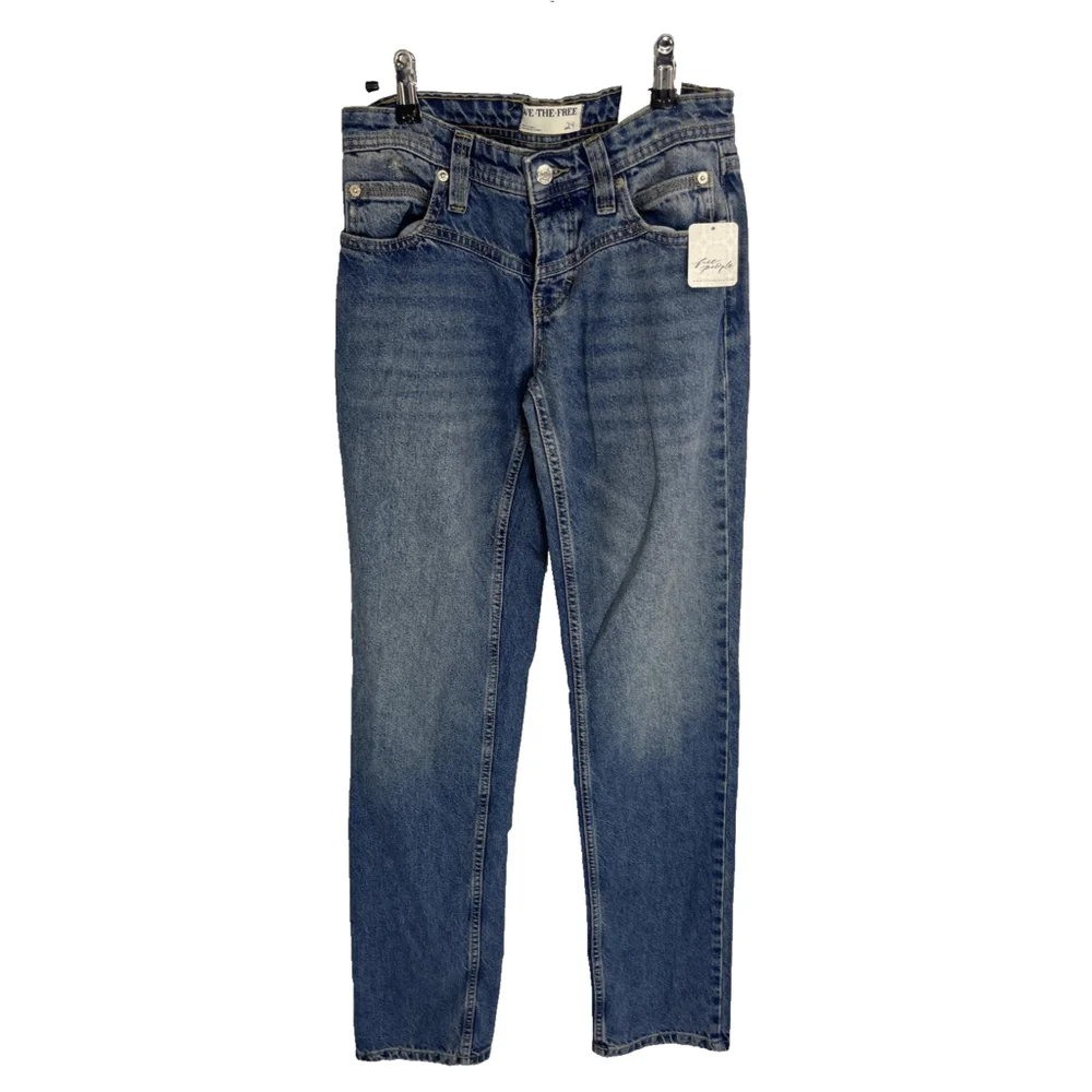 Free People‎ We The Free Shelby Boyfriend Jeans Womens 24 Low Rise Button Fly